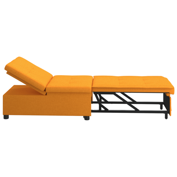 Pull Out Sofa Bed Mörkgul 194 x 50 x 82 cm tyg