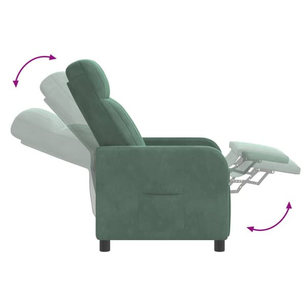 Massagefåtölj Havgrön Sammet (V)