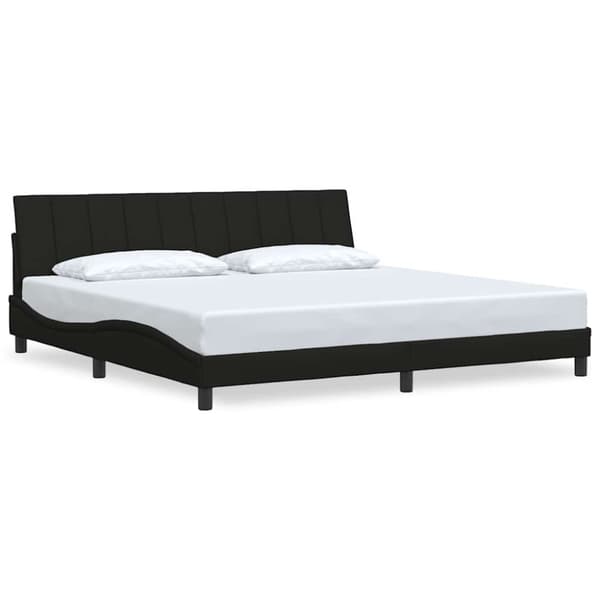 Bed Frame without Mattress "Hanko" Black 200x200 cm Fabric