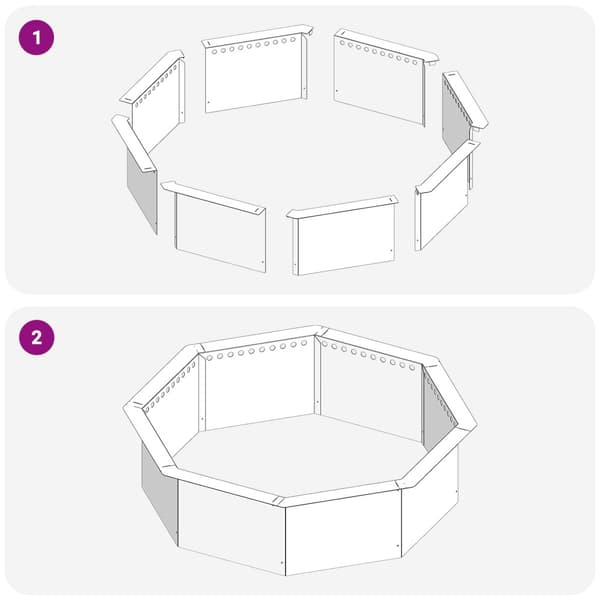 Eldstad ring Svart 80 x 80 x 25 cm Stål