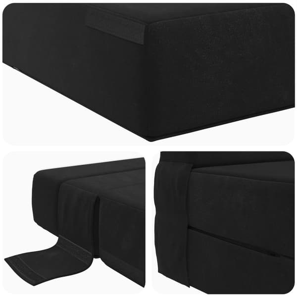 Fällbar Soffbed Svart 70 x 72 x 60 cm Tyg