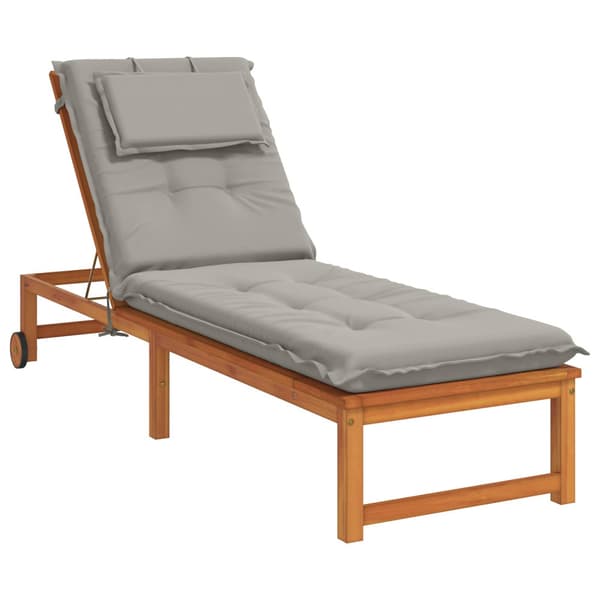 Solstol Kudde GEMERT 100% Polyester Grå 190 x 60 x 9 cm