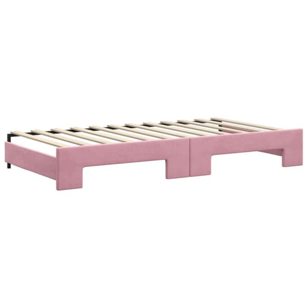 Dagbädd utdragbar rosa 100x200 cm sammet