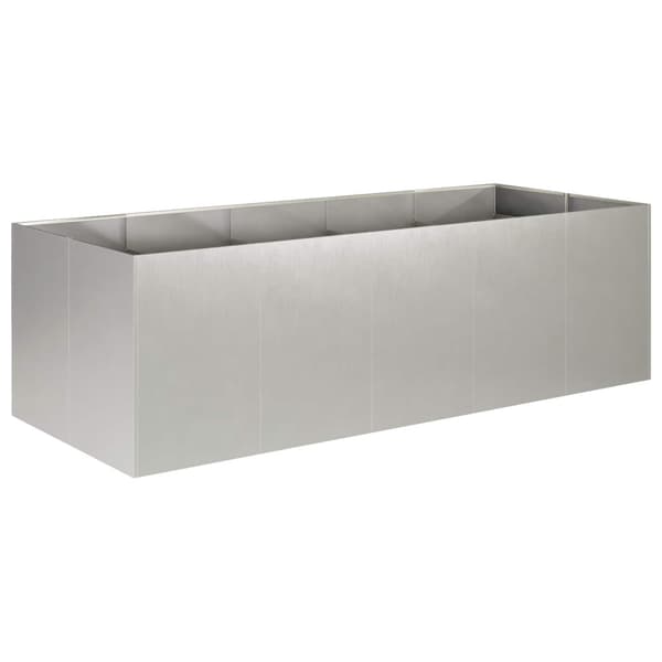Trädgårdsplanterare Silver 200 x 80 x 60 cm Rostfritt stål