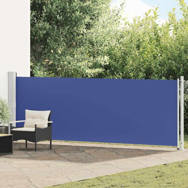 Infällbar sidomarkis 140x600 cm blå