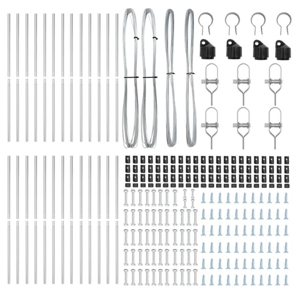 Stängselstolpe 26 pcs Grå 3,2 x 3,2 x 200 cm
