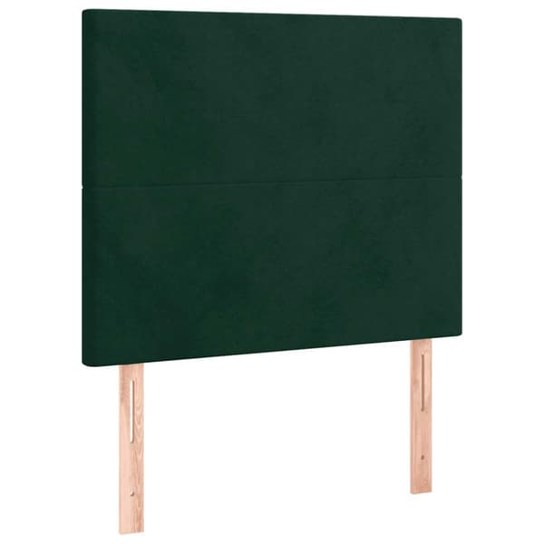 Ramsäng med madrass mörkgrön 100x200 cm sammet