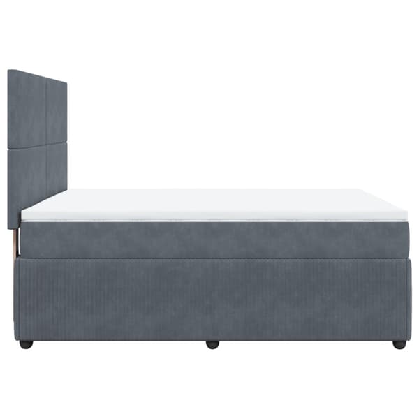Ramsäng med madrass mörkgrå 140x190 cm sammet