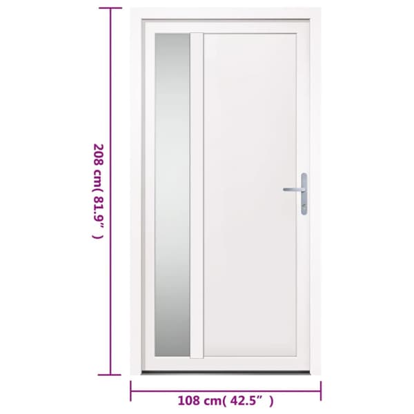 Ytterdörr vit 108x208 cm PVC