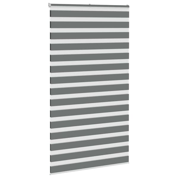 Rullgardin zebra mörkgrå 130x230 cm tyg bredd 125,9cm polyester