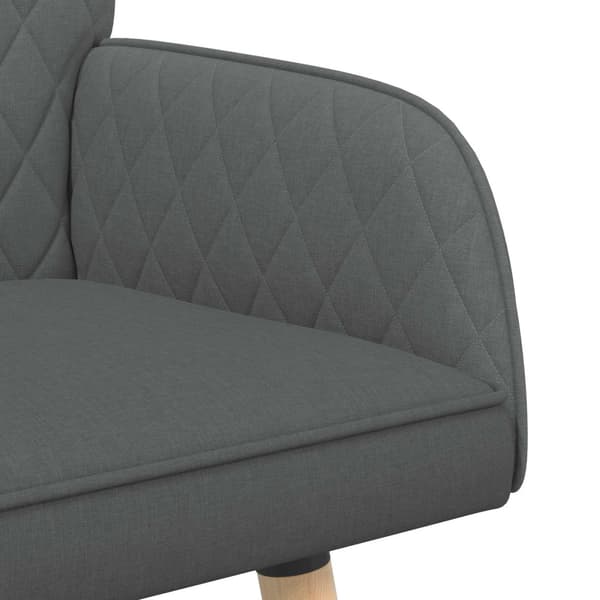 2-sitssoffa med ben i massivt trä 2-sits Mörkgrå Linnetyg