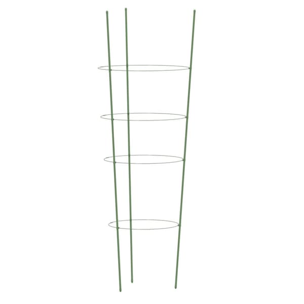 Växtstöd med 4 ringar 5 st grön 90 cm stål