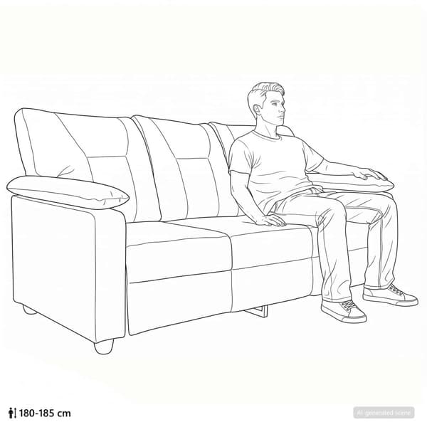 Soffa Grå 191 x 85 x 93 cm Konstläder