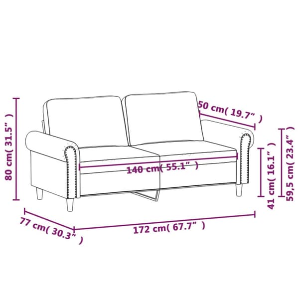 2-sitssoffa svart 140 cm konstläder