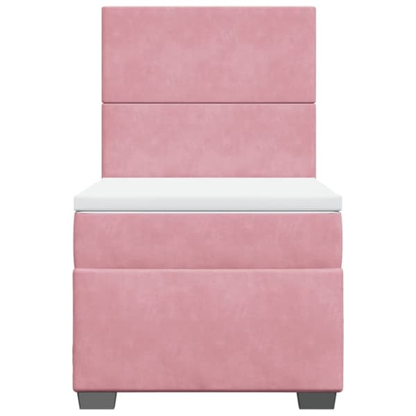 Ramsäng med madrass rosa 90x200 cm sammet