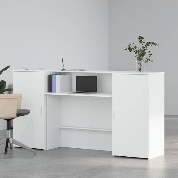 Receptionsdisk vit 200x50x103,5 cm konstruerat trä