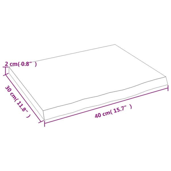 Hyllplan 40x30x2 cm obehandlad massiv ek