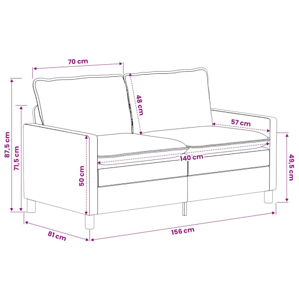 Soffset 2 pcs Ljusgrå Polyester