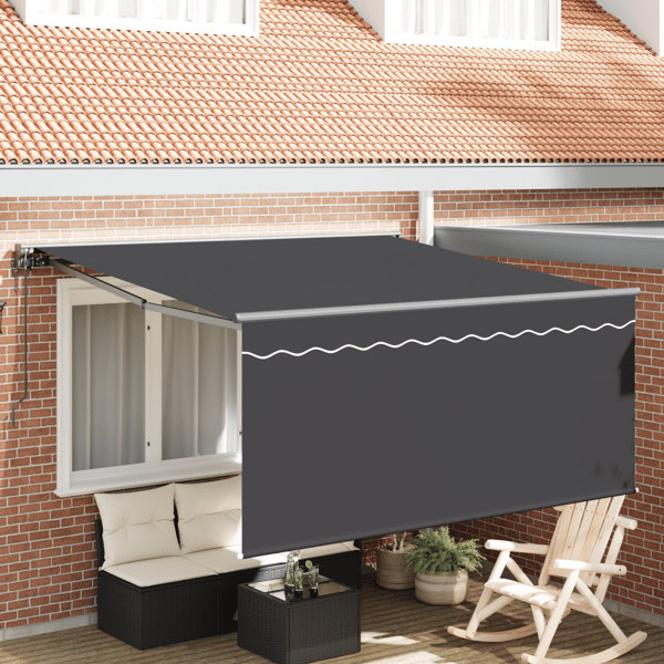 Utfällbar markis Antracit 300 x 250 cm Polyester och aluminium