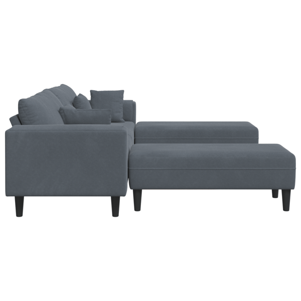 Soffa 3 pcs Mörkgrå 250 x 188 x 76 cm Sammet