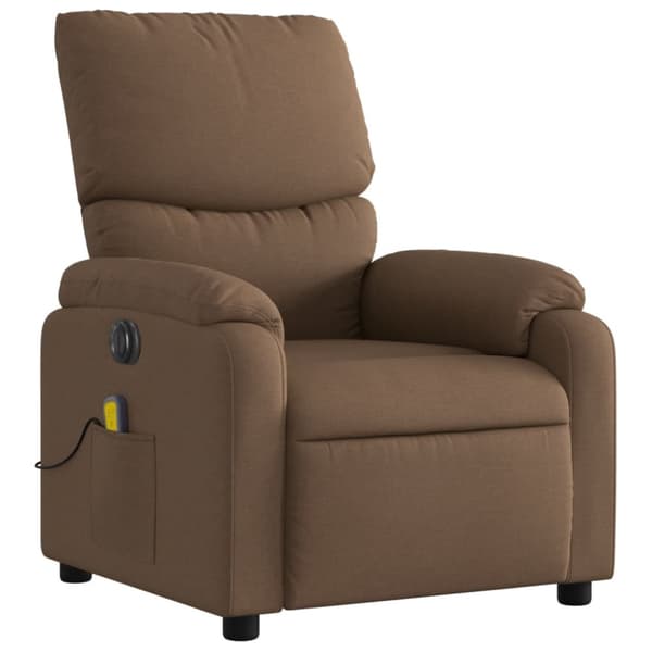 Elektrisk massagefåtölj brun tyg