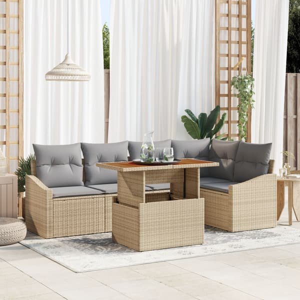 Trädgårdsoffset 6 st Beige och Grå