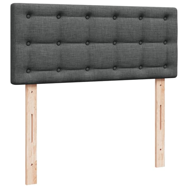 Ramsäng med madrass mörkgrå 120x200 cm tyg