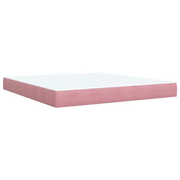 Ramsäng med madrass rosa 180x200 cm sammet