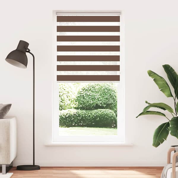 Rullgardin zebra brun 115x230 cm tyg bredd 110,9 cm polyester