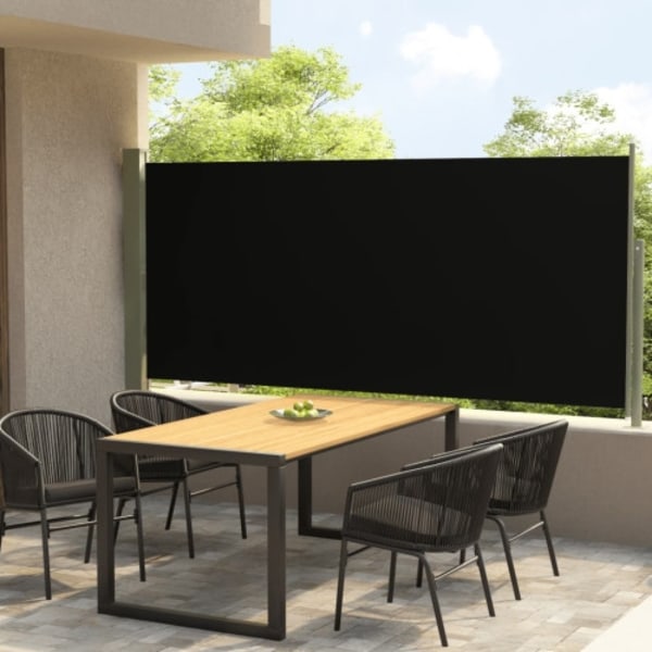 Infällbar sidomarkis 140x300 cm svart