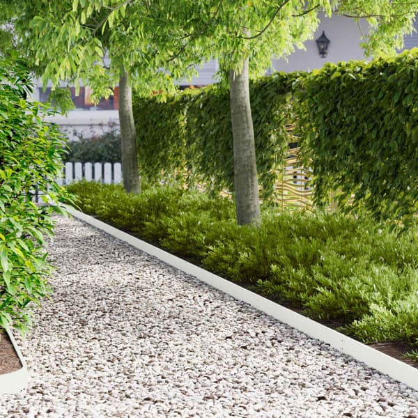 Kant för gräsmatta 20 pcs 103 x 10 cm Stål Vit