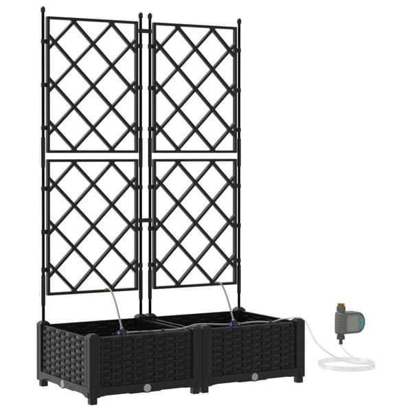 Trädgårdsplanterare 2 pcs Svart Plast