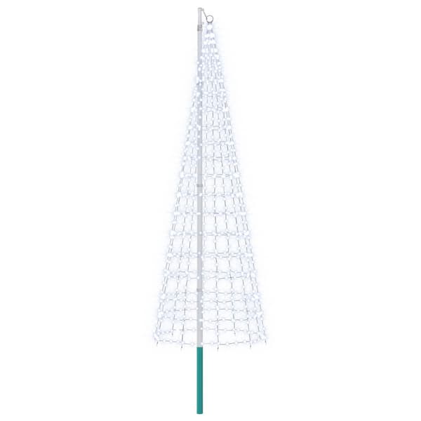Julgransbelysning med markspett och flaggstång 300 cm