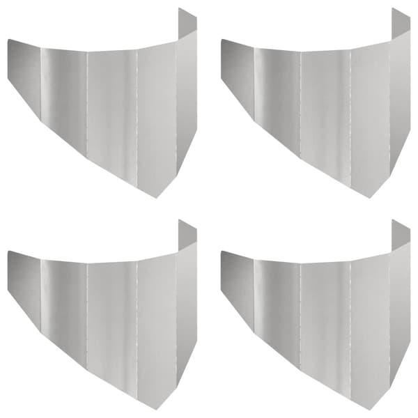 Kant för gräsmatta 4 st 100 x 45 cm Stål Silver