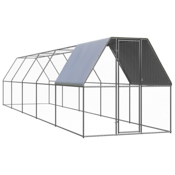Hönsbur för utomhusbruk 2x10x2 m galvaniserat stål