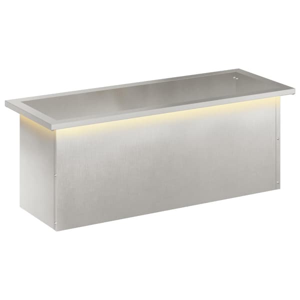 Odlingslåda med LED Silver 30 x 80 x 30 cm Rostfritt stål