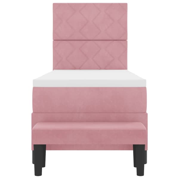 Bäddfjäder med huvudgavel Rosa 200 x 80 cm Sammet