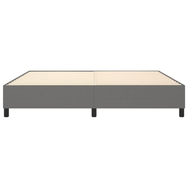 Boxspring-sängram mörkgrå 200x200 cm tyg
