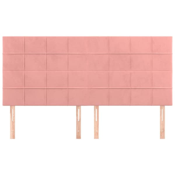 Sänggavel rosa 160x5x118/128 cm sammet