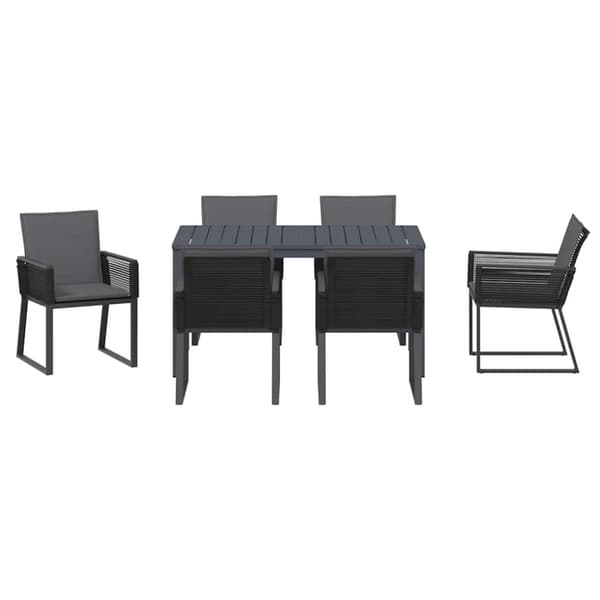 Trädgårdsmöbelset 7 pcs Antracit konstrotting