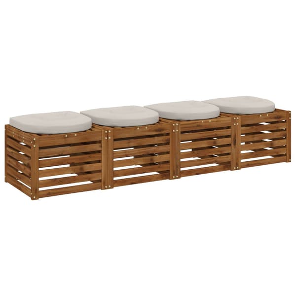 4-delade Sittdynor 4 st 100% Polyester Vit 45 x 45 x 5 cm