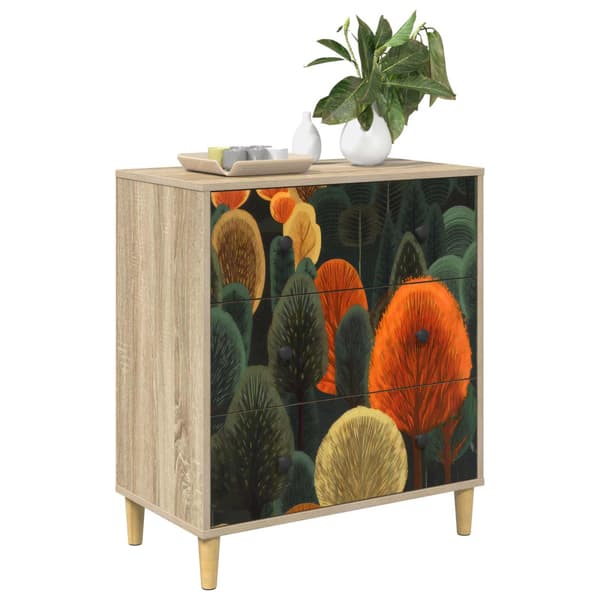 Kommode ZAANDAM Skogsprint 66 x 36,5 x 75 cm Konstruerat trä