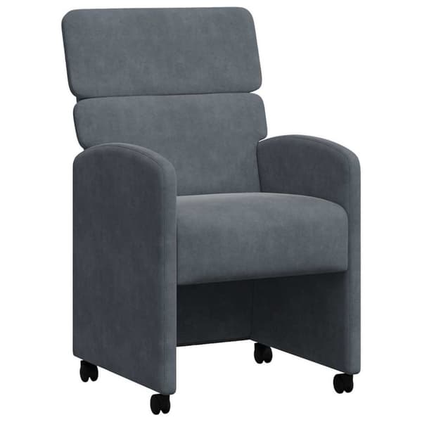 Matstolar med hjul 2 pcs Mörkgrå 58 x 65 x 98 cm Sammet