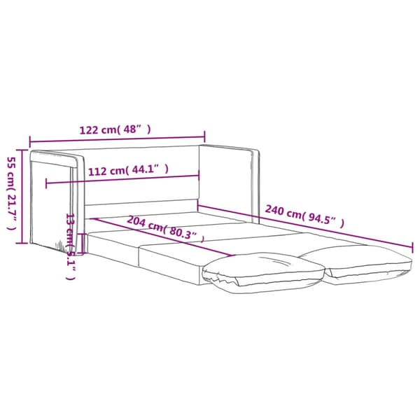 Golvbäddsoffa 2-i-1 mörkgrön 122x204x55 cm sammet