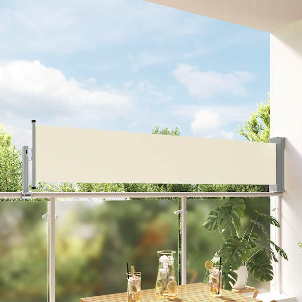 Infällbar sidomarkis 60x300 cm gräddvit