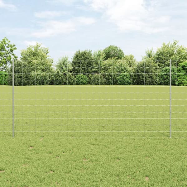 Stängsel med stolpe Silver 1,2 x 10 m Stål