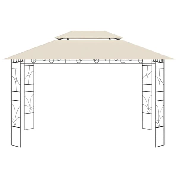 Paviljong 4x3x2,7 m gräddvit 160 g/m²