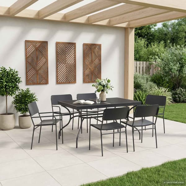 Trädgårdsmöbelset 7 pcs Antracit Stål