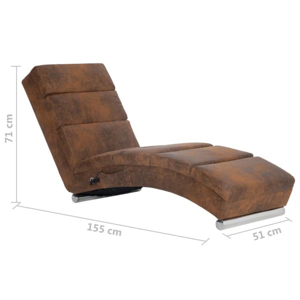 Massageschäslong brun konstmocka