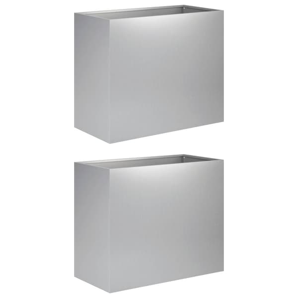 Trädgårdsplanterare 2 st Silver 60 x 30 x 40 cm